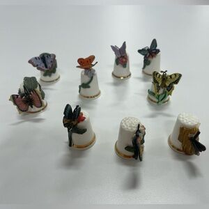 Butterfly Decorated Thimbles Set
